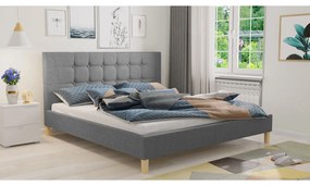 Pat matrimonial 140 cm Marona (Gri) (cu somieră). Promo -17%. 1104173