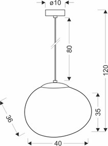 BRILAGI - Lustră suspendată pe cablu PEBBLES 1xE27/40W/230V, diam. 40 cm, neagră