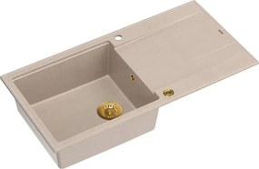 Chiuveta compozit incastrata Quadron Unique Evan 146 XL bej - auriu 100x50 cm