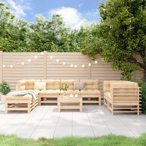 3186298 vidaXL Set mobilier grădină, 9 piese, lemn masiv de pin