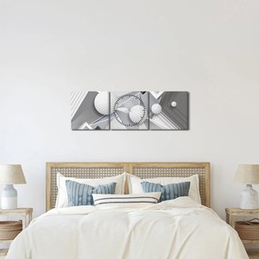 Tablou geometric abstract (cu ceas) (90x30 cm)