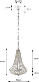 Lustră de cristal pe lanț dimabilă GRÄNSÖ 2xE14/40W/230V Markslöjd 106119