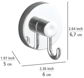 WENKO 20900100 - Cârlig VACUUM-LOC rotund din oțel, 6 x 6,7 cm, crom lucios