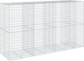 vidaXL Coș gabion cu capac, 350x100x200 cm, fier galvanizat