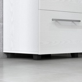 HOMCOM Dulap baie, comodă lavoar cu sertar, compact, placă aglomerată, Alb | Aosom Romania