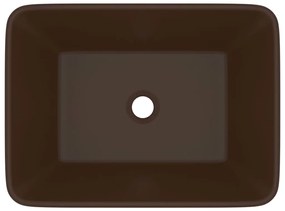 Chiuveta de baie lux, maro deschis mat, 41x30x12 cm, ceramica matte dark brown