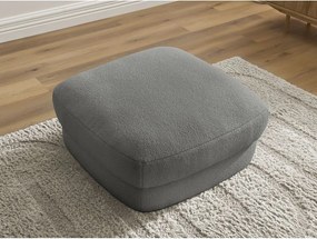 Taburet gri închis cu tapițerie din țesătură bouclé Leonore – Bobochic Paris