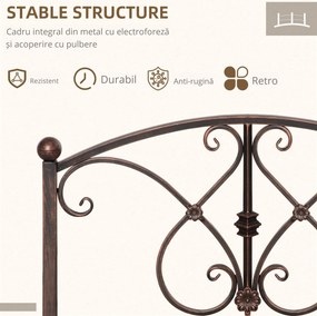 Podet de Gradina Outsunny Vintage din Metal, cu Elemente Florale, Bronz 99x68x53cm | Aosom Romania