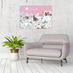 Tablou pe sticlă - Iarma magică (70x50 cm)