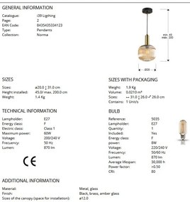 Lustra/ Pendul design modern Norma 20cm