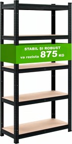 Raft cu capacitate mare HEAVY, max. 875kg, 90x40x180cm, negru Jurhan