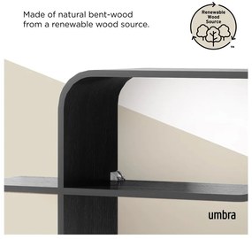 Raft negru etajat din lemn de arbore de cauciuc 62 cm Montage – Umbra