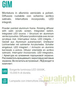 Aplica LED moderna GIM AP1 alba 167152