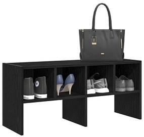 vidaXL Suport pantofi stivuibil Stejar negru 89,5x30x40 cm