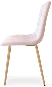 OFERTA Scaun de sufragerie din catifea roz deschis LIBRA Calitate II