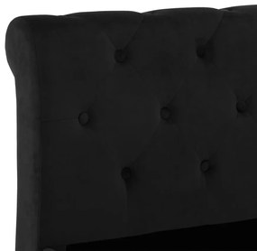 Cadru de pat, negru, 200 x 200 cm, catifea Negru, 200 x 200 cm