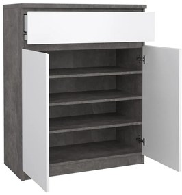 Comodă Simplicity 80 x 40 x 100,5 cm, gri / alb lucios