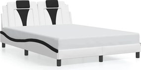 vidaXL Cadru de pat, Viana, fără saltea, alb/negru, 120x200 cm, piele ecologică