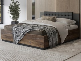 Pat matrimonial 180 cm Signat Typ 32 (Negru + Stejar flagstaff + fir argintiu). 1107661