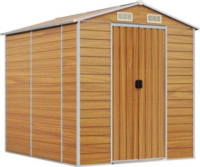 vidaXL Șopron de grădină, maro deschis, 191x215x198 cm, oțel galvanizat