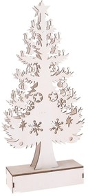 Decorațiune de Crăciun cu LED Brăduț, alb, 32 x 15 cm