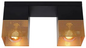 Plafonieră Lucide 21123/02/02 RENATE 2xE27/40W/230V auriu/negru
