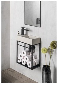 Etajeră fără lavoar neagră suspendată din metal 39,5x45 cm Crest – Sapho