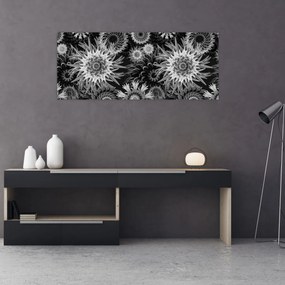 Tablou - Ciulini negri și albi (120x50 cm)