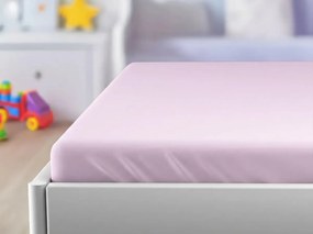 Cearceaf jersey pentru patut copii violet deschis 70 x 140 cm