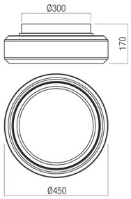 Plafonieră LED Redo 01-3590 SOLERA LED/36W/230V CRI 93 3000/4000K 45 cm