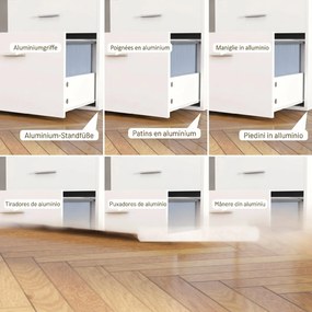 HOMCOM Birou în Formă de L cu Prize de Curent, Sertar și Suport pentru Monitor, 138,5x90x92 cm, Alb | Aosom Romania