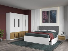 Set mobila dormitor 4 piese Alb/Stejar Eclipse C10