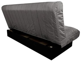 Canapea extensibila Click-Clack Felicity, 195x75x90 cm, lada depozitare, husa textil, Gri inchis