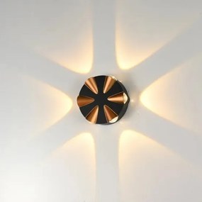 Aplica Exterior, Aluminiu, IP65, Lumina Neutra, 6W, Negru/Auriu