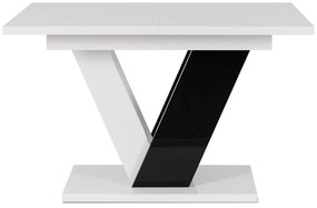 JAKS Masă de bucătărie Clark 120 cm negru și alb lucios glamour