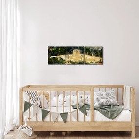 Tablou - Templul lui Zeus, Atena, Grecia (cu ceas) (90x30 cm)