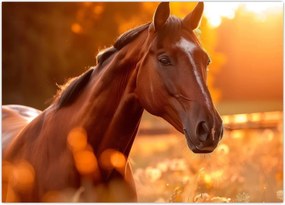 Tablou - Cal în apus de soare (70x50 cm)