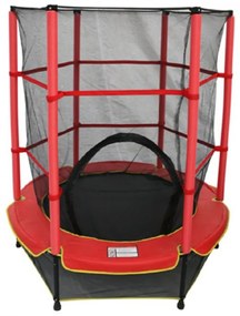 Trambulina copii cu plasa de protectie NOVOKIDS™ 55 Safety Trampoline, Pentru interior si exterior, Diametru 140 cm, Husa protectie ploaie inclusa,