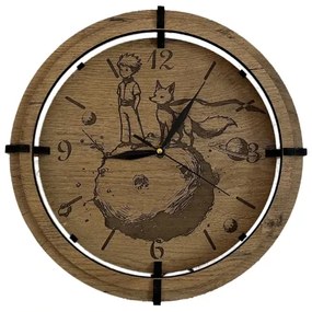 Li-Go 23712/DUB/BAT2 - Ceas LED reglabil cu senzor, LED/1xAA, diam. 32 cm, stejar