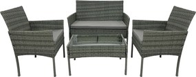 Set 4 piese din ratan,pentru grădină, gri, RATANA 2 NEW