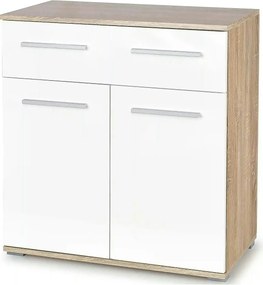 Comoda LIMA KM1, alb/stejar sonoma, PAL, 77x40x82 cm