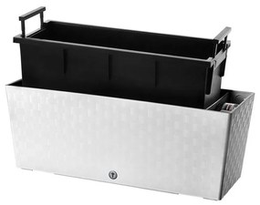 Ghiveci cu auto-irigare Flower Lover Supreme, pentru ierburi, alb, 50 cm