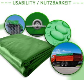 JAGO Prelata 650 g/m², ochiuri de aluminiu, verde, 3 x 6 m