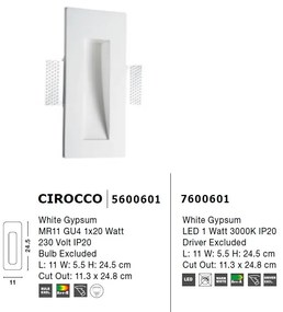 Spot LED incastrabil ideal pentru iluminat scara sau hol CIROCCO, 24,5x11cm NVL-7600601