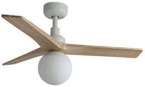Ventilator de tavan FARO 34281-11L KLIM S lemn/alb + telecomandă