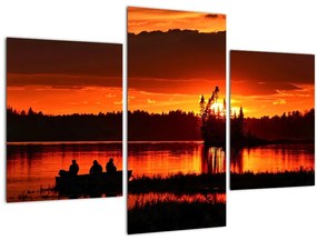 Tablou - Pescari pe lac (90x60 cm)