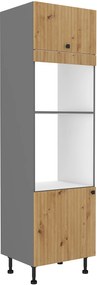 Dulap bucătărie pentru alimente pentru cuptor Avantoe 60 DPM 215 2F (Stejar artisan + Antracit). 1049630