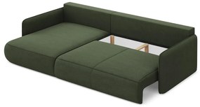 Colțar verde extensibil/cu spațiu de depozitare (cu colț pe partea stângă) Nanea – Makamii