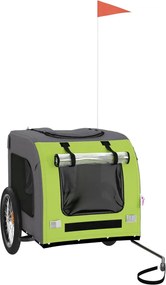 vidaXL Remorcă bicicletă animale companie verde/gri textil oxford/fier