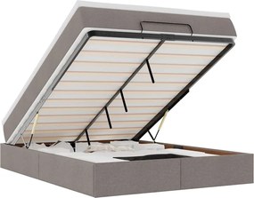 vidaXL Cadru de pat otoman cu saltea Taupe 140x190cm Material